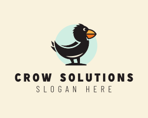 Crow - Cute Crow Character logo design