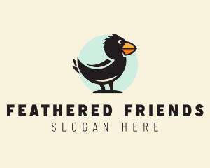 Cute Crow Character logo design