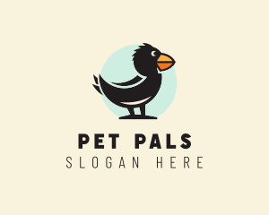 Cute Crow Character logo design