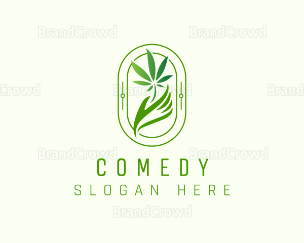 Marijuana Plant Hand Logo