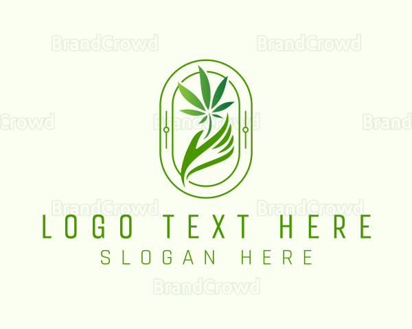 Marijuana Plant Hand Logo