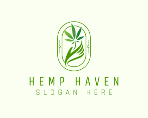 Marijuana Plant Hand logo design