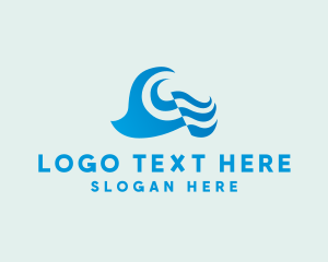 Coastal - Aqua Water Wave logo design