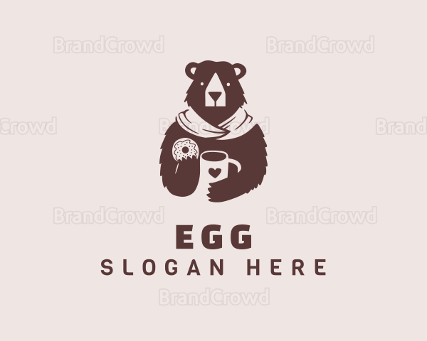 Coffee & Donut Bear Logo