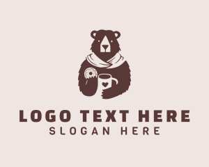 Sweet - Coffee & Donut Bear logo design