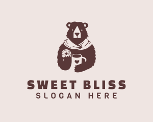 Coffee & Donut Bear logo design