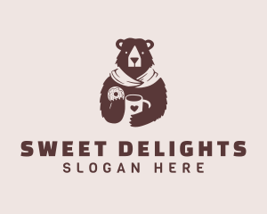 Coffee & Donut Bear logo design