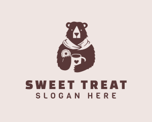 Donut - Coffee & Donut Bear logo design