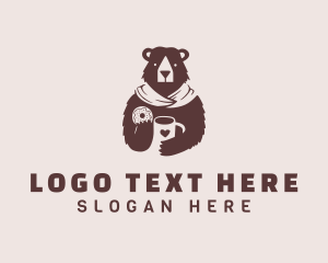 Grizzly - Coffee & Donut Bear logo design