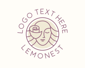 Feminine Rose Face Logo