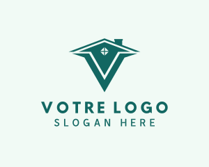 Home Realty Letter V logo design