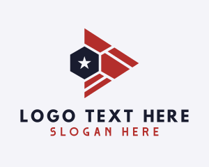 National - Triangle Hexagon Star logo design