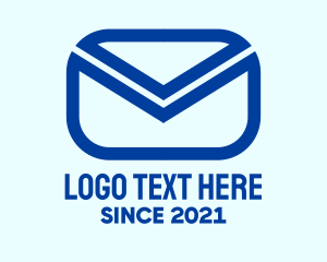 Blue Envelope - Blue Mail Envelope logo design