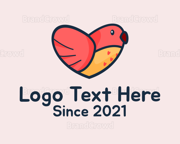 Heart Love Bird Logo