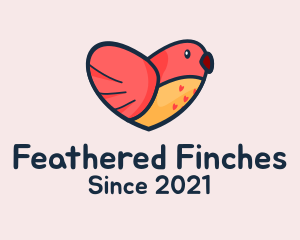 Heart Love Bird  logo design