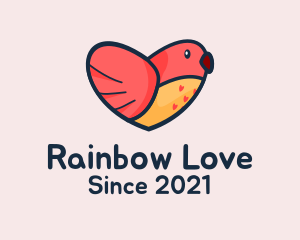 Heart Love Bird  logo design