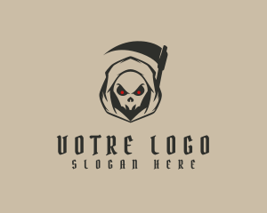 Scary - Angry Grim Reaper logo design