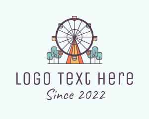 Park Ride - Ferris Wheel Theme Park Rides logo design