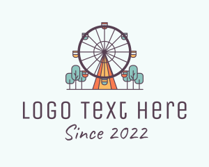 Circus - Ferris Wheel Theme Park Rides logo design