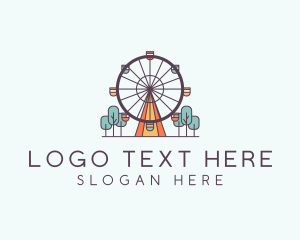 Fair - Ferris Wheel Theme Park Rides logo design