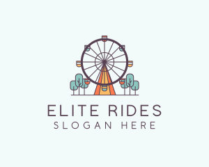 Ferris Wheel Theme Park Rides logo design