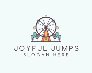 Ferris Wheel Theme Park Rides logo design