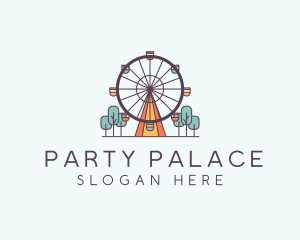 Ferris Wheel Theme Park Rides logo design