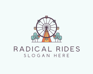 Ferris Wheel Theme Park Rides logo design