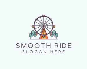 Ferris Wheel Theme Park Rides logo design