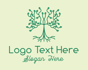 Forest - Green Natural Tree Seedling logo design