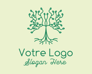 Green Natural Tree Seedling Logo