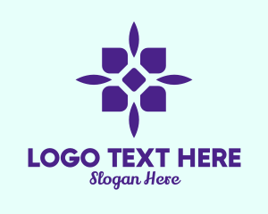 Simple Purple Flower  logo design