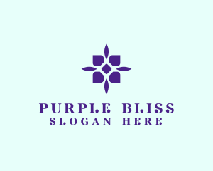 Simple Purple Flower  logo design