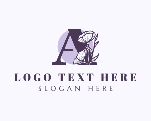 Flower Leaves Letter A logo design