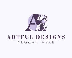 Flower Leaves Letter A logo design