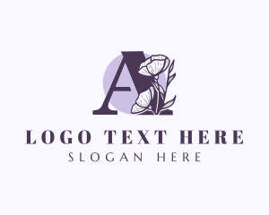 Violet - Flower Leaves Letter A logo design