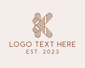 Wood - Modern Carpentry Letter K logo design