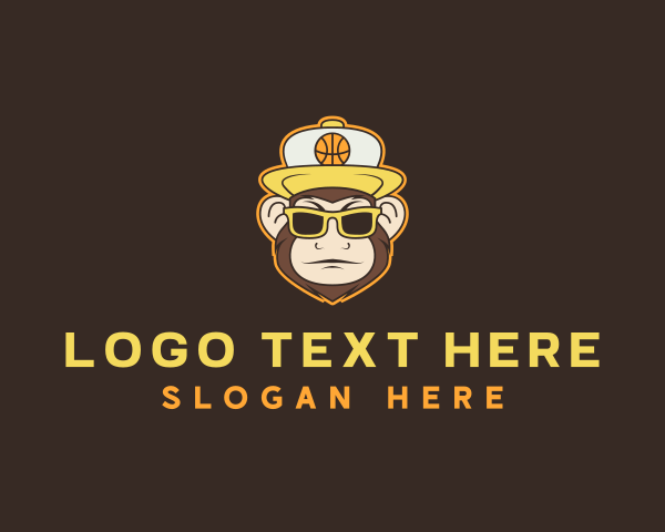 Baller - Cool Monkey Basketball logo design