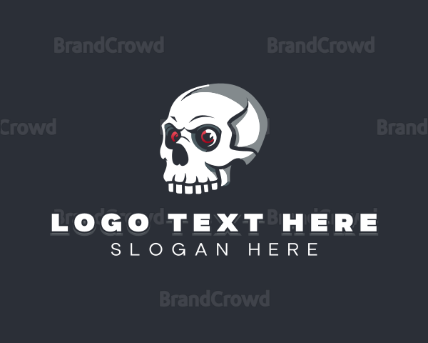 Creepy Skull Halloween Logo