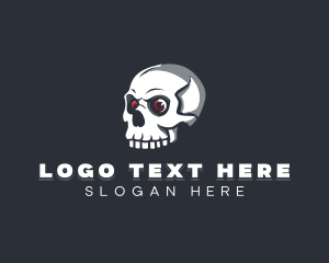 Creepy Skull Halloween logo design