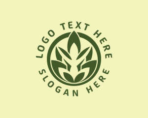 Vegan - Natural Yoga Leaves logo design