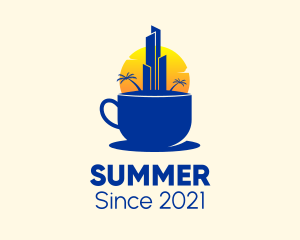 City Cafe Sunset logo design