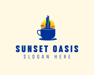 City Cafe Sunset logo design