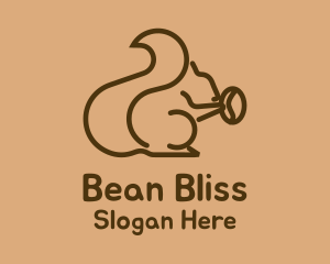 Squirrel Coffee Bean logo design