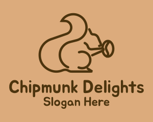 Chipmunk - Squirrel Coffee Bean logo design