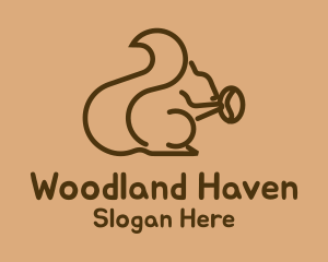 Woodland - Squirrel Coffee Bean logo design