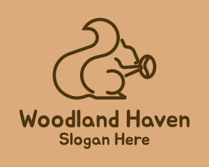 Squirrel Coffee Bean logo design