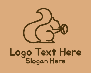 Simple - Squirrel Coffee Bean logo design