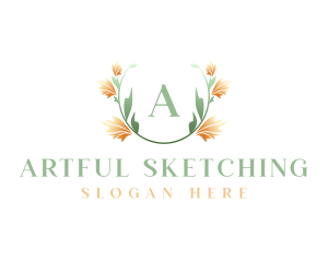 Watercolor Flower Art logo design