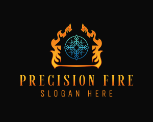 Fire Cold Ventilation logo design